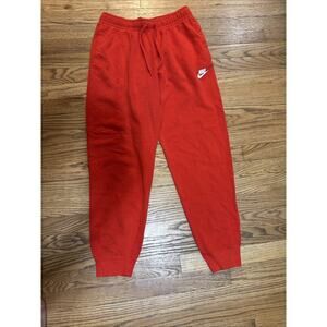 Nike Pants Mens Medium Orange Club Fleece Joggers Sweatpants Swoosh CJ7719-673